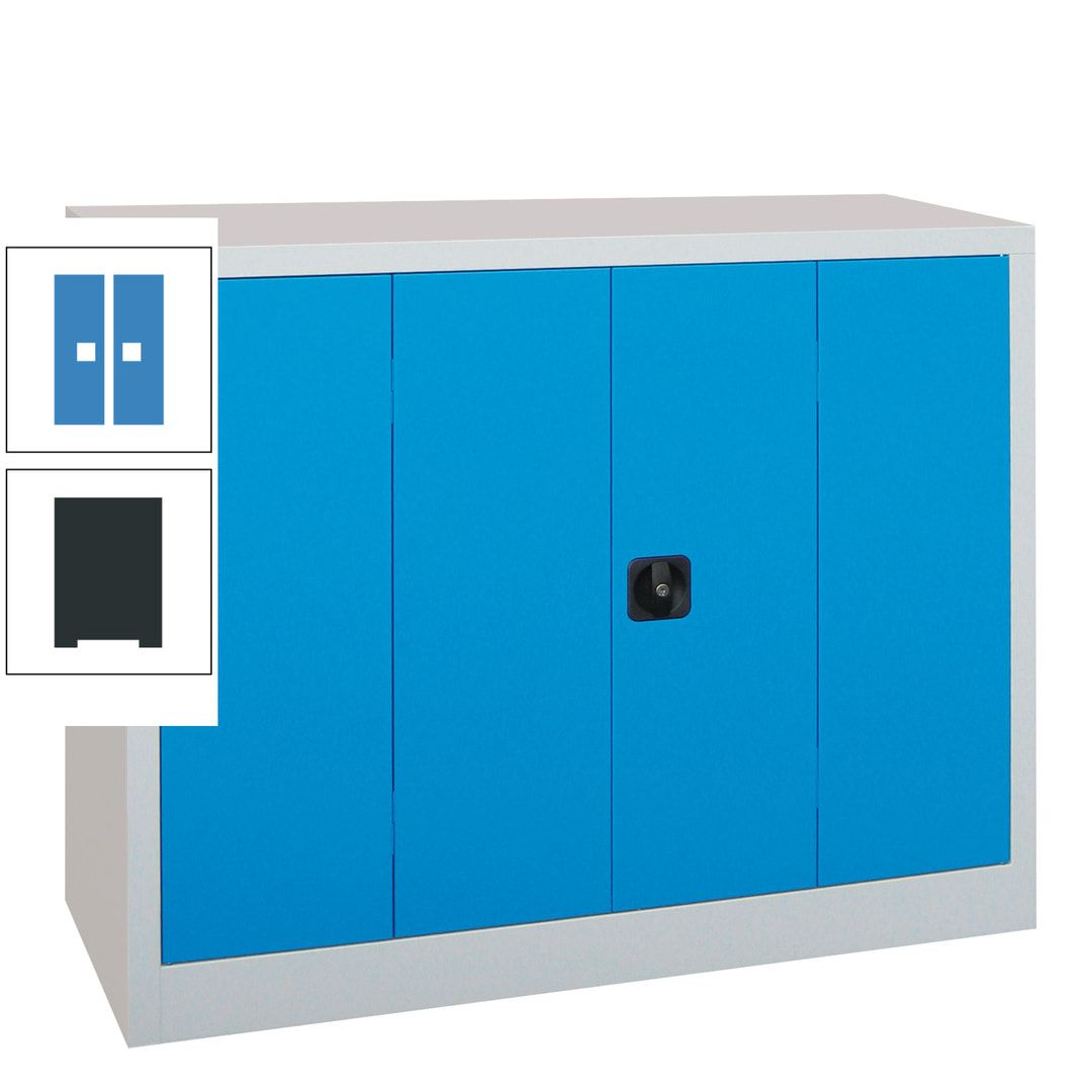 Falttürenschrank - 1.000x1.200x400 mm (HxBxT) - 2 Einlegeböden, gepulvert - Zylinderschloss - anthrazitgrau