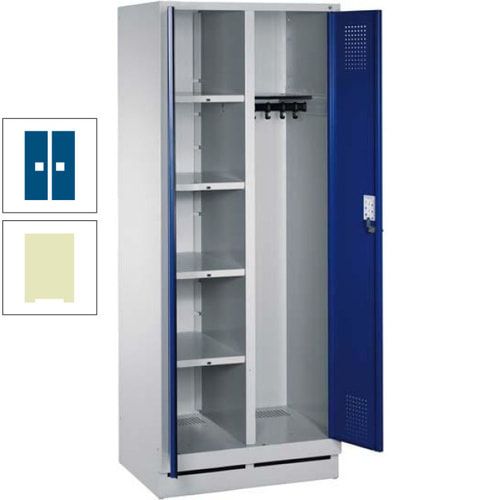 Mehrzweckschrank, Doppeltüren, Füße, 2 Abteile a 300 mm, Korpus anthrazitgrau, Tür anthrazitgrau, 1.800 x 600 x 500 mm (HxBxT)
