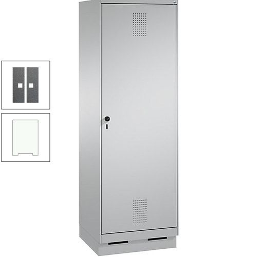 Doppel-Spind, Garderobenschrank, 1 Tür für 2 Abteile a 300 mm, Korpus anthrazitgrau, Türen anthrazitgrau, 1.800 x 600 x 500 mm (HxBxT)