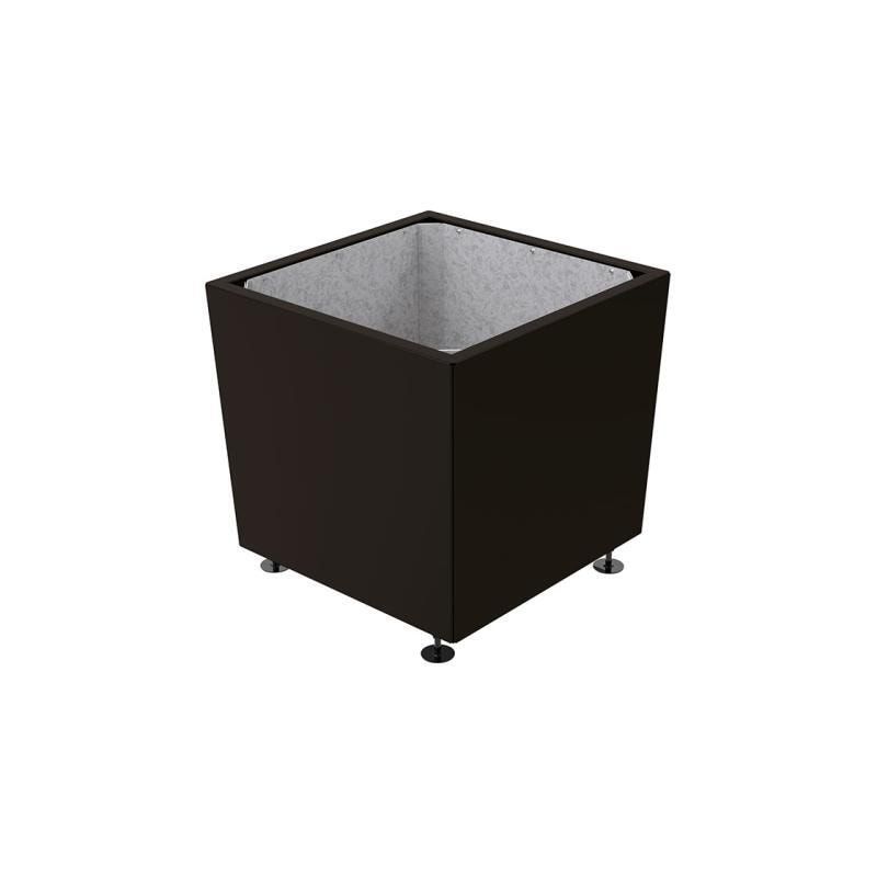 Pflanzkübel, 2 mm Stahlblech fvz, innen Blech feuerverzinkt mit Verladungsgriffen, verstellbare Füße, 760 x 785 x 785 mm (HxBxT), enzianblau