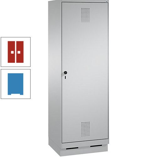 Doppel-Spind, Garderobenschrank, 1 Tür für 2 Abteile a 300 mm, Korpus anthrazitgrau, Türen anthrazitgrau, 1.800 x 600 x 500 mm (HxBxT)