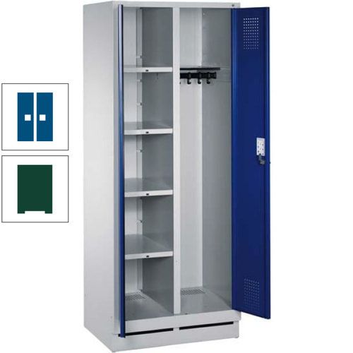 Mehrzweckschrank, Doppeltüren, Füße, 2 Abteile a 300 mm, Korpus anthrazitgrau, Tür anthrazitgrau, 1.800 x 600 x 500 mm (HxBxT)