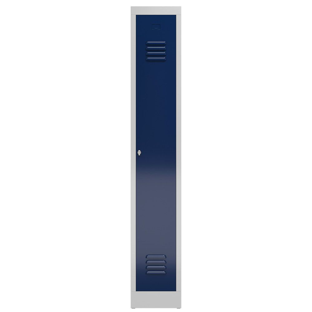 Garderobenschrank, Garderobenspind, 1 Abteil, 1.800 x 310 x 500 mm (HxBxT), Stahl, Drehriegelverschluss, Korpus: lichtgrau, Front: anthrazitgrau