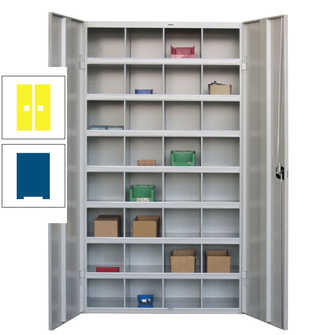 Fächerschrank - Sortierstation - Büroschrank - 32 Fächer - 1.800 x 1.000 x 530 mm (HxBxT) - Materialschrank - anthrazitgrau