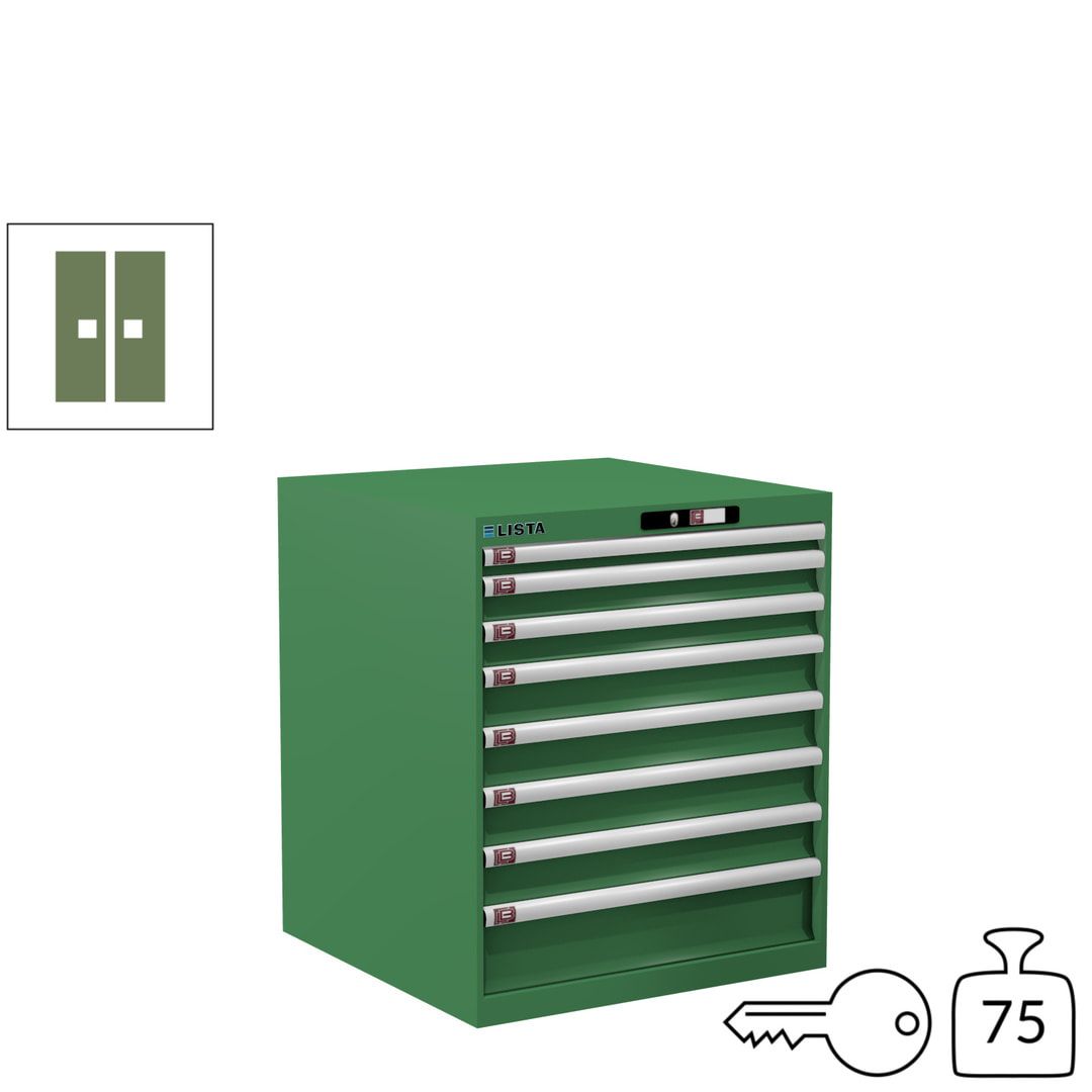 Lista Schubladenschrank - 14.408.010 - 850x717x725 mm (HxBxT) - 8 Schubladen - 75 kg - Key Lock - lichtblau (RAL 5012)