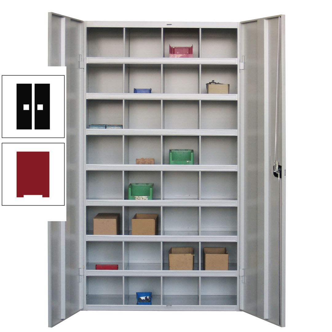 Fächerschrank - Sortierstation - Büroschrank - 32 Fächer - 1.800 x 1.000 x 530 mm (HxBxT) - Materialschrank - anthrazitgrau