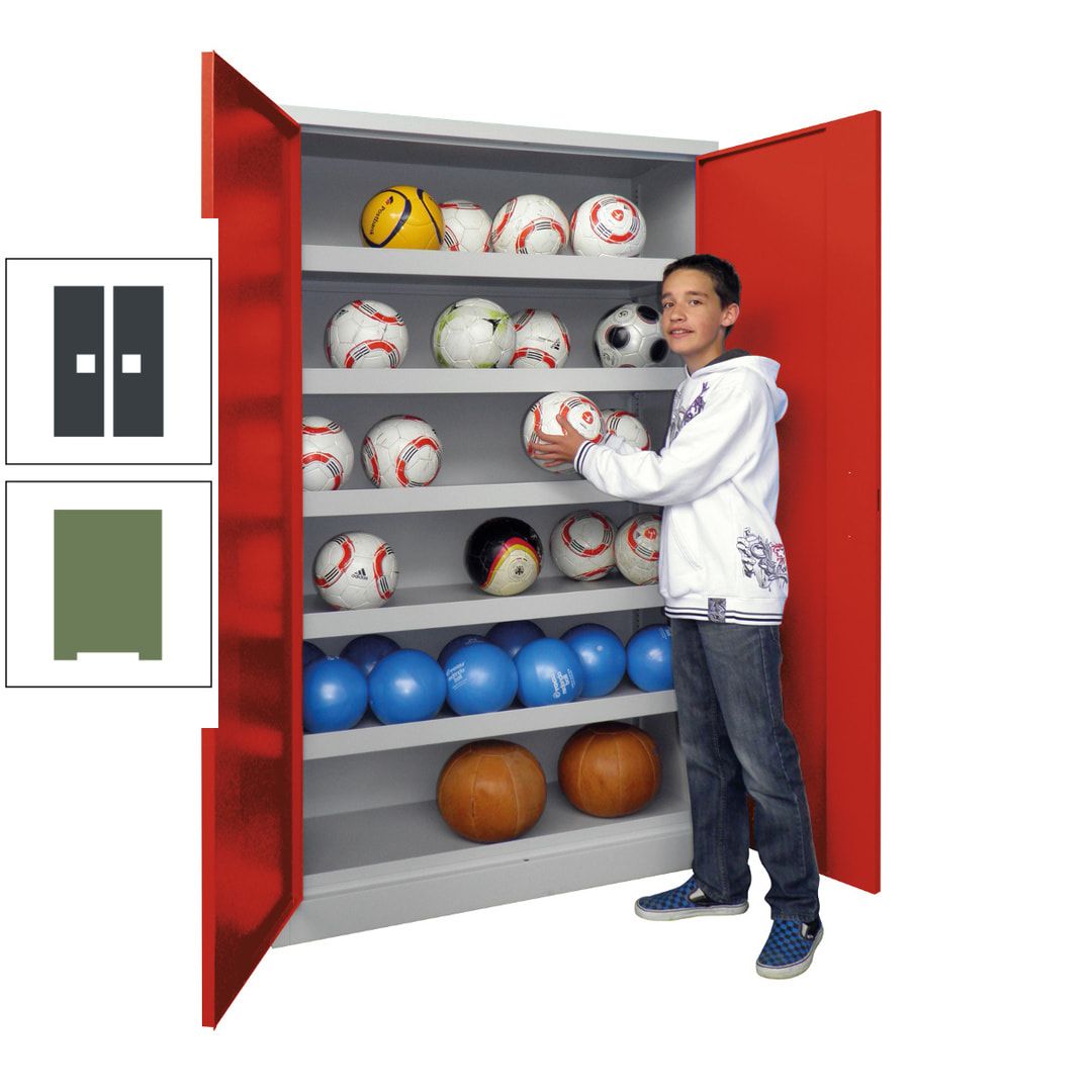 Ballschrank - Vollblechtüren - 5 Böden - 1.950x1.500x500 mm (HxBxT) - anthrazitgrau