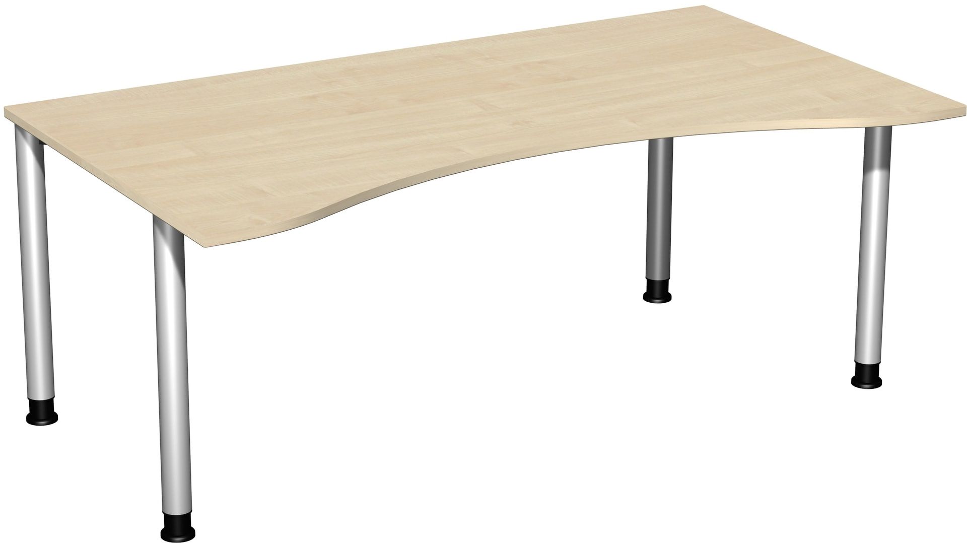Ergo-Schreibtisch - 4-Fuß Flex - Bürotisch - Höhe 680-800 mm - 1.600 x 1.000 mm (BxT) - Gestell anthrazit - Ahorn