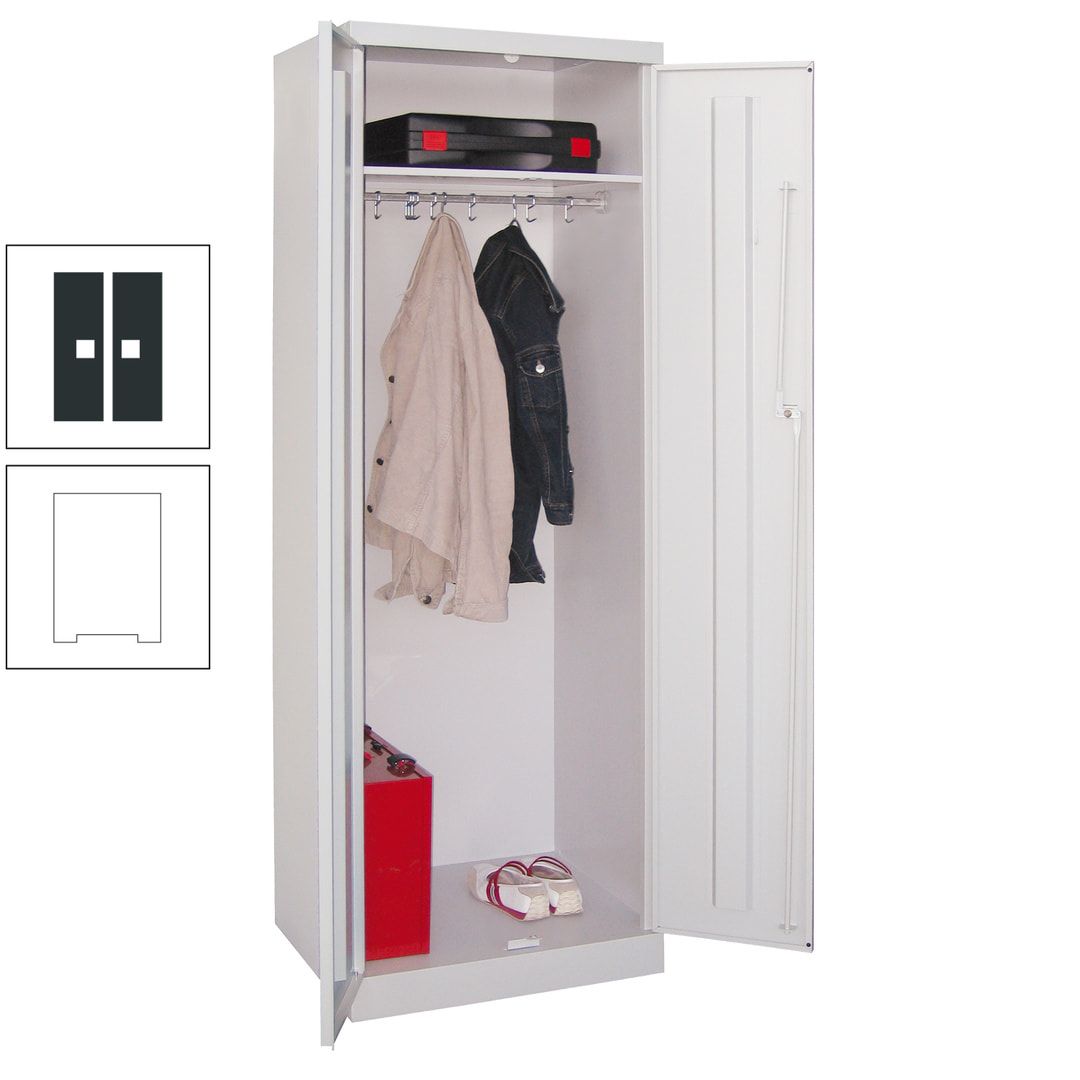 Garderobenschrank - 1 Fachboden - Kleiderstange - 1.800x600x500 mm (HxBxT) - Zylinderschloss - anthrazitgrau