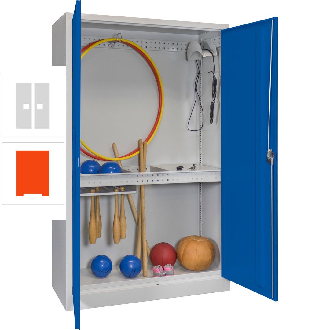 Sportschrank - Vollblechtüren - Variante 3 - 1.950x1.200x500 mm (HxBxT) - anthrazitgrau
