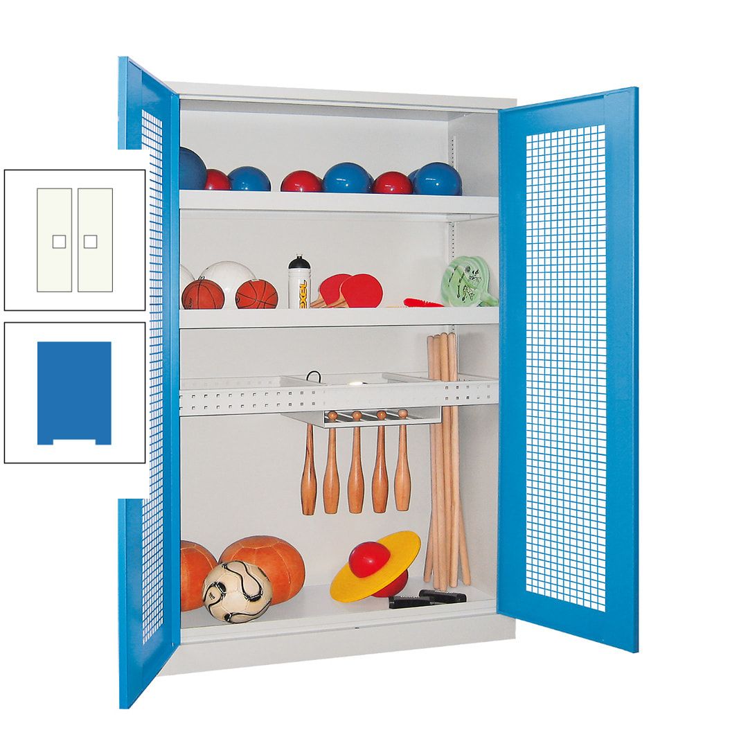 Sportschrank - Vollblechtüren - Variante 2 - 1.950x1.200x500 mm (HxBxT) - anthrazitgrau