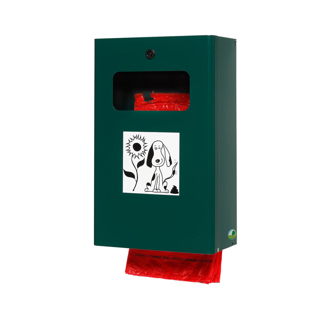 Hundetoilette - Beutelspender - Wand- oder Pfostenbefestigung - 430 x 265 x 148 mm (HxBxT) - Eisenglimmer