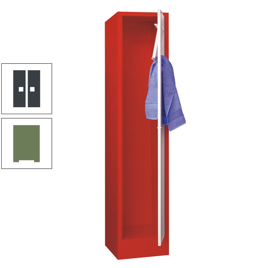 Wäschesammelschrank - 1.850 x 400 x 500 mm (HxBxT) - Sockel - Drehriegel - anthrazitgrau