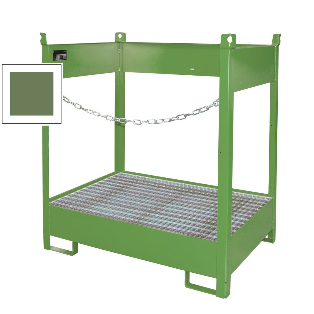 Fass-Stapelpalette - für 2 x 200-l-Fässer - Volumen 210 l - 1.495 x 1.410 x 920 mm (HxBxT) - offene Seiten - feuerrot