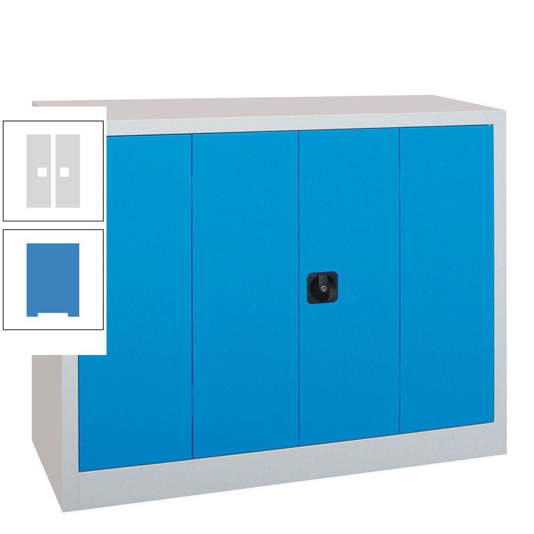 Falttürenschrank - 1.000x1.200x400 mm (HxBxT) - 2 Einlegeböden, gepulvert - Zylinderschloss - anthrazitgrau