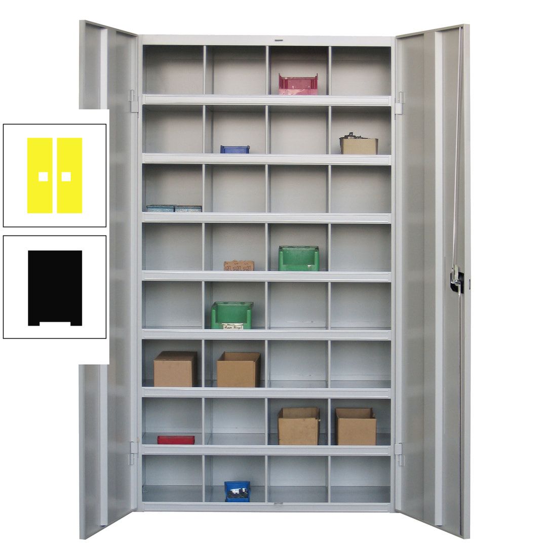Fächerschrank - Sortierstation - Büroschrank - 32 Fächer - 1.800 x 1.000 x 530 mm (HxBxT) - Materialschrank - anthrazitgrau