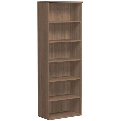 Büroregal, 6 Ordnerhöhen, Metallsockel/Standfüße, Dreischicht-Feinspan, 10 Einlegeböden, 2.304 x 1.200 x 425 mm (HxBxT), Dekor Ahorn
