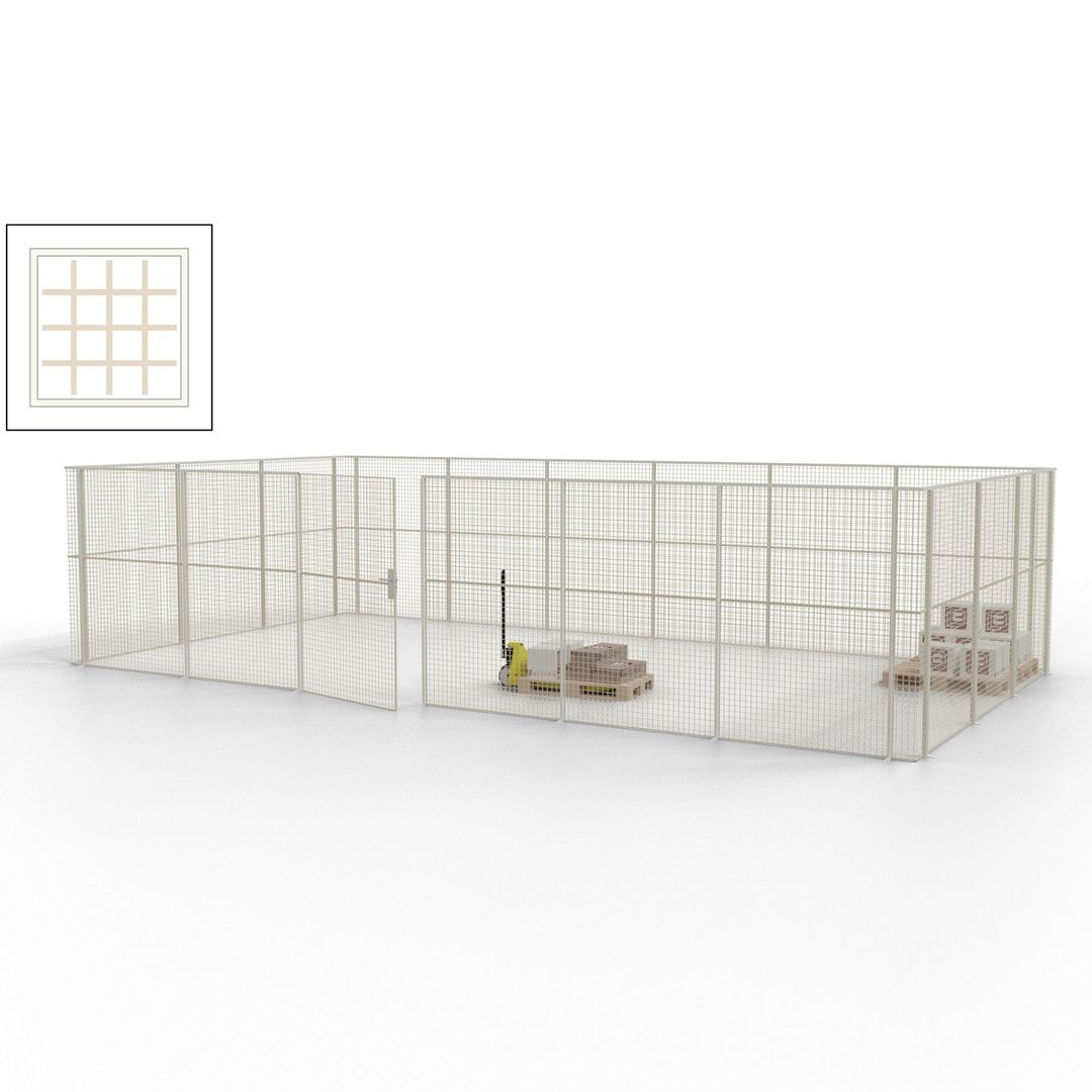 Maschinen Schutzgitter - Hallentrennwand - Sicherheitszaun - Tür - 27 m - 2.200 x 9.400 x 4.900 mm (HxBxT) - enzianblau