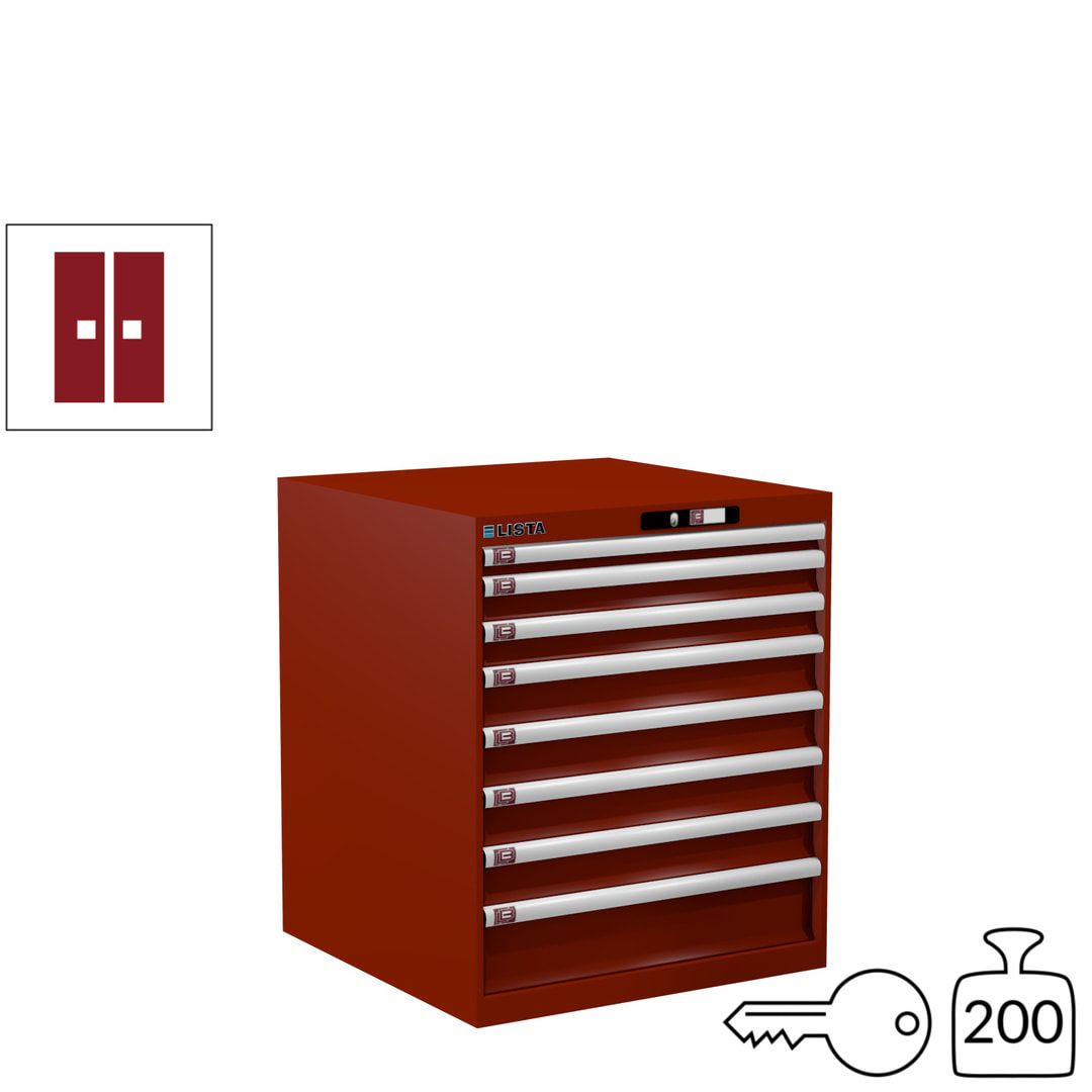 Lista Schubladenschrank - 14.408.010 - 850x717x725 mm (HxBxT) - 8 Schubladen - 75 kg - Key Lock - lichtblau (RAL 5012)