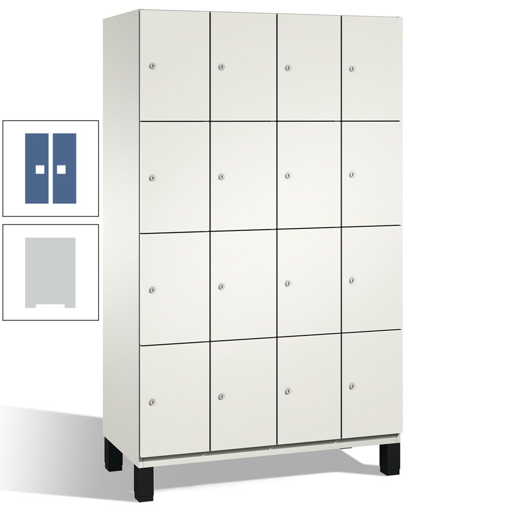 Fächerschrank, Stahlschrank, 16 Fächer, Türöffnungsbegrenzer, mit Füßen, Korpus lichtgrau, Tür anthrazitgrau, 1.980 x 1.200 x 525 mm (HxBxT)