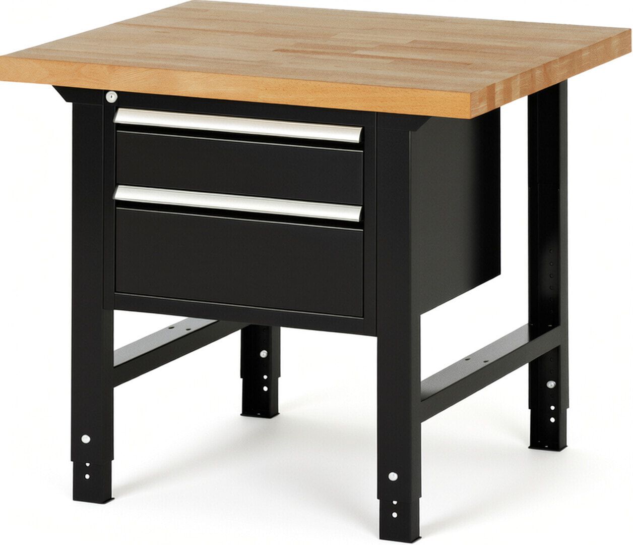 Werkbank - 2 Schubladen - Teilauszug - 150:1 / 210:1 - Höhe 790-1.140 mm - 1.000 x 900 mm (BxT) - 750 kg - Buche - Anthrazitgrau