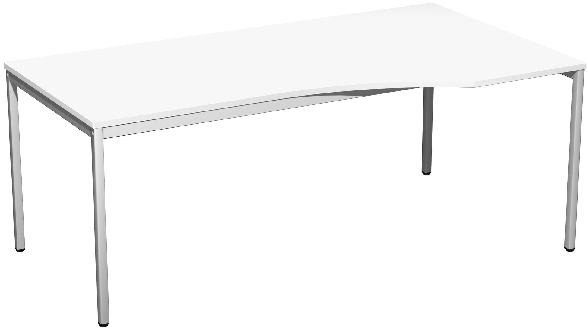 Schreibtisch - 4-Fuß Eco - Eckschreibtisch rechts - 720 x 1.800 x 1.000 mm (HxBxT) - Gestell lichtgrau - Ahorn