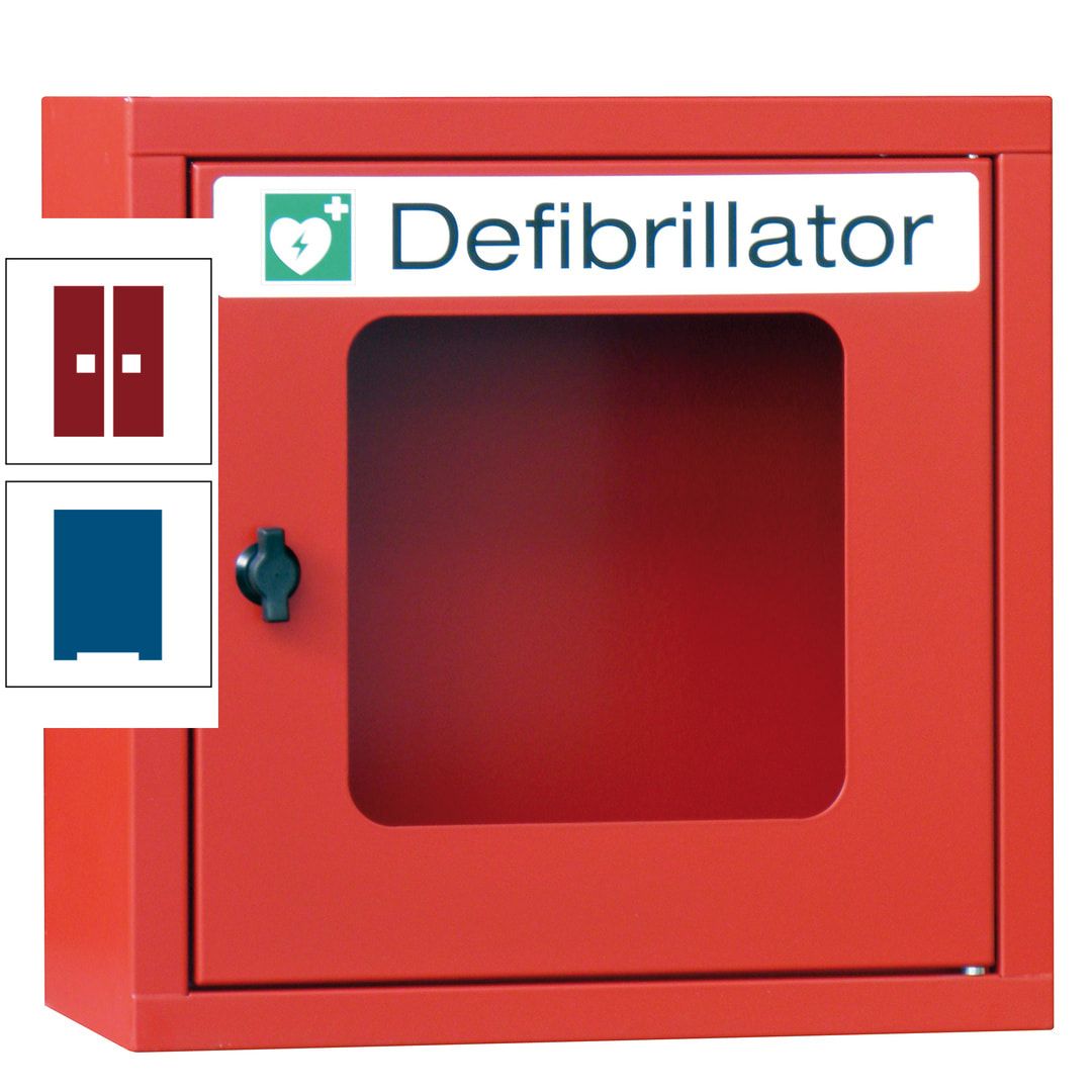 Defibrillatorenschrank - 400 x 400 x 200 mm (HxBxT) - Sichtfenster - anthrazitgrau