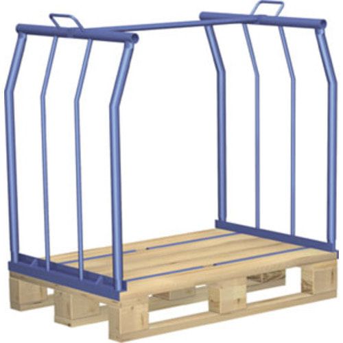 Palettenaufsatzrahmen für Europalette - 300 kg - Höhe 1.200 mm - 3-fach stapelbar - Längsseite offen - lichtblau