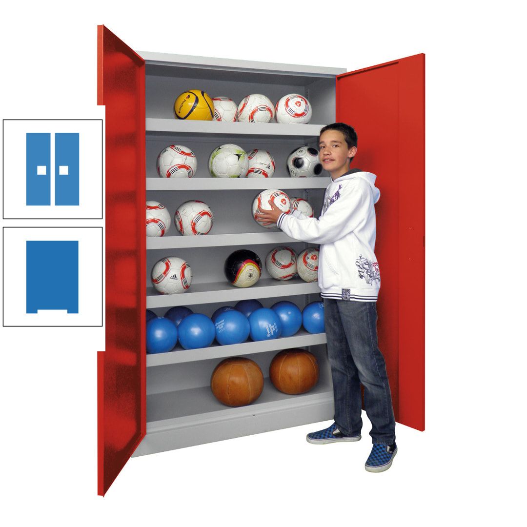 Ballschrank - Vollblechtüren - 5 Böden - 1.950x1.500x500 mm (HxBxT) - anthrazitgrau