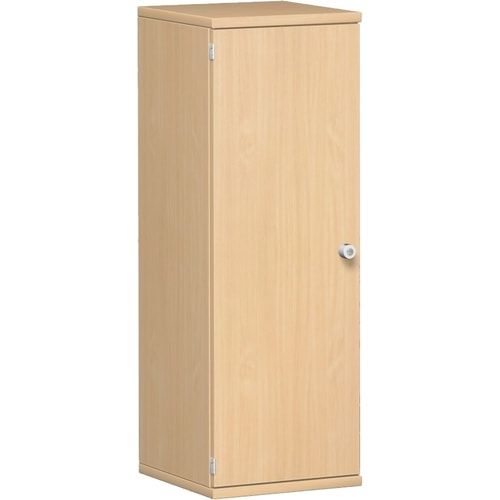 Flügeltürenschrank, Holztüren, Schloss links, 3 Ordnerhöhen, 2 Einlegeböden, 1.152 x 400 x 425 mm (HxBxT), Frontfarbe Ahorn, Korpusfarbe Ahorn