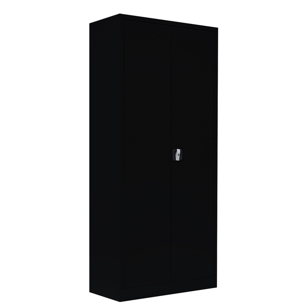 Mehrzweckschrank, Stahlschrank, 2 Abteile, 5 Fächer, 1.800 x 800 x 383 mm (HxBxT), Kleiderstange, Stahl, Korpus: lichtgrau, Front: anthrazitgrau