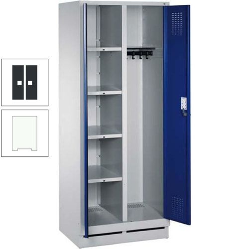 Mehrzweckschrank, Doppeltüren, Füße, 2 Abteile a 300 mm, Korpus anthrazitgrau, Tür anthrazitgrau, 1.800 x 600 x 500 mm (HxBxT)