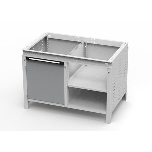 OTTOKIND Werkbank - bündige Arbeitsplatte - 850 x 1.150 x 750 mm (HxBxT) - Schrank - 2 Ablageböden - lichtgrau
