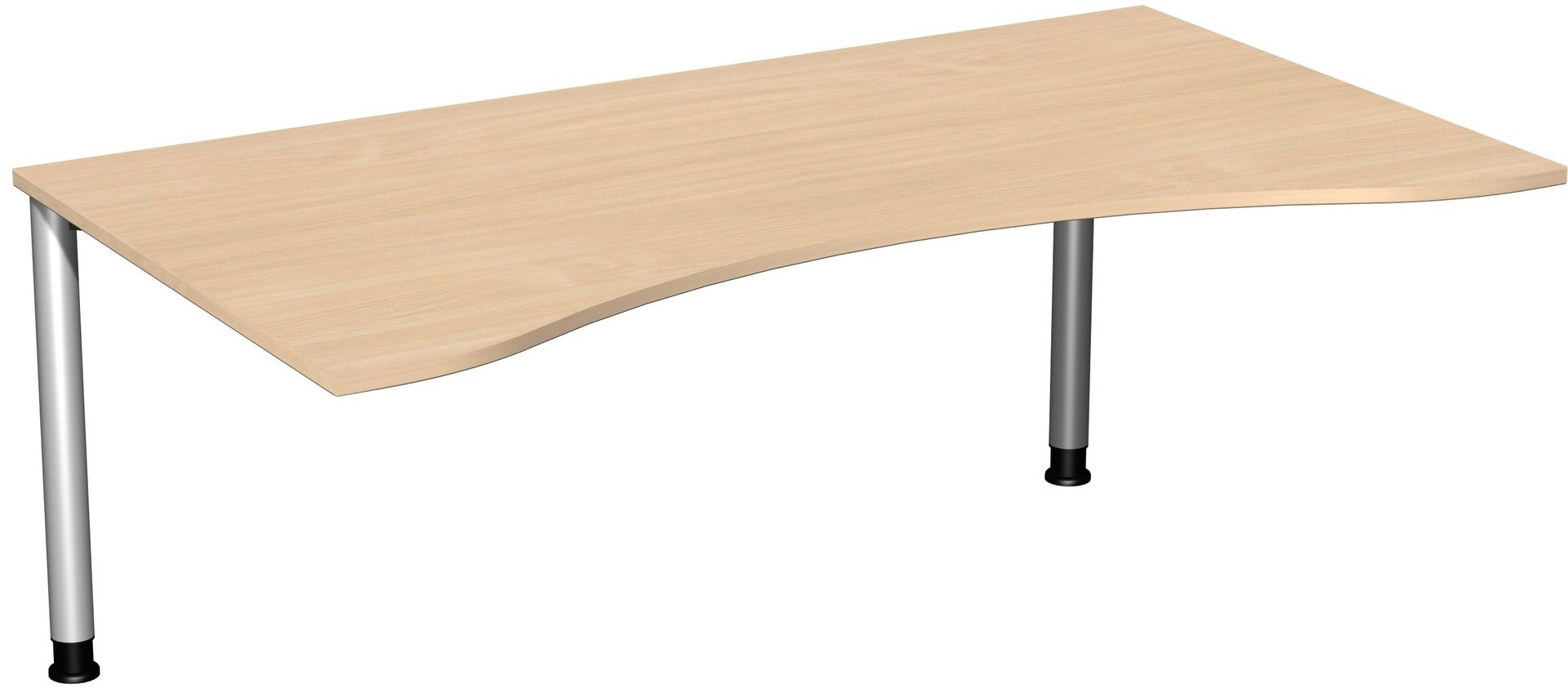 Ergo-Schreibtisch - 4-Fuß Flex - Bürotisch - Höhe 680-800 mm - 1.600 x 1.000 mm (BxT) - Gestell anthrazit - Ahorn