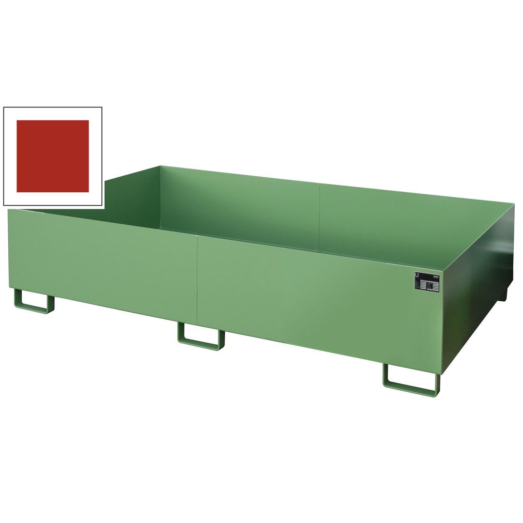 Regal-Bodenwanne f. Feldbreite 2.700 mm - 540 l - mit Gitterrost - feuerrot