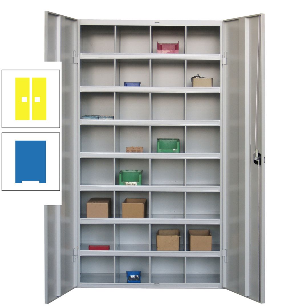 Fächerschrank - Sortierstation - Büroschrank - 32 Fächer - 1.800 x 1.000 x 530 mm (HxBxT) - Materialschrank - anthrazitgrau