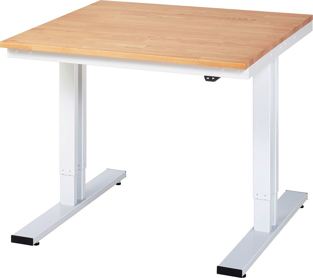 Arbeitstisch - elektrisch höhenverstellbar 720 - 1.120 mm - 1.000 x 1.000 mm (BxT) - Traglast 300 kg - Buche