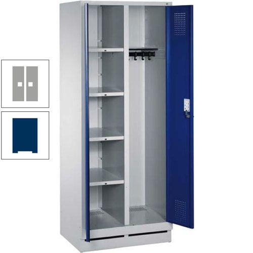 Mehrzweckschrank, Doppeltüren, Füße, 2 Abteile a 300 mm, Korpus anthrazitgrau, Tür anthrazitgrau, 1.800 x 600 x 500 mm (HxBxT)