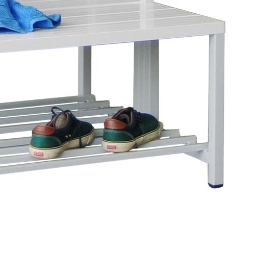 Doppelseitige Umkleide-Sitzbank - 420 x 1.000 x 740 mm (HxBxT) - Buchenleisten - anthrazitgrau