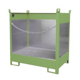 Fass-Stapelpalette - für 2 x 200-l-Fässer - Volumen 210 l - 1.495 x 1.410 x 920 mm (HxBxT) - Spritzschutzwände