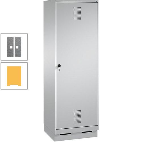 Doppel-Spind, Garderobenschrank, 1 Tür für 2 Abteile a 300 mm, Korpus anthrazitgrau, Türen anthrazitgrau, 1.800 x 600 x 500 mm (HxBxT)