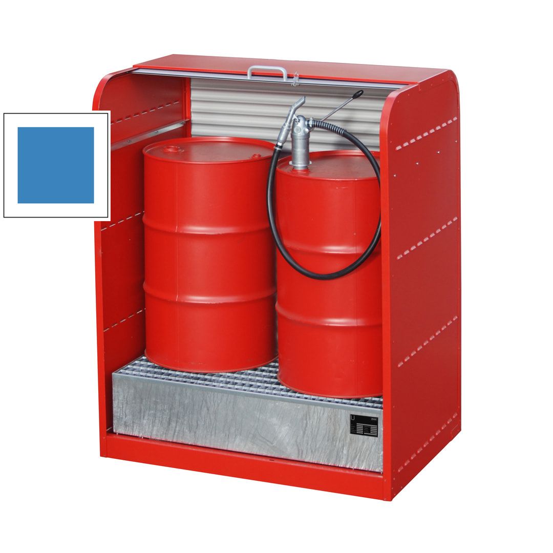 Gefahrstoffschrank mit Rollladen - für 2 x 200-l-Fass - feuerrot