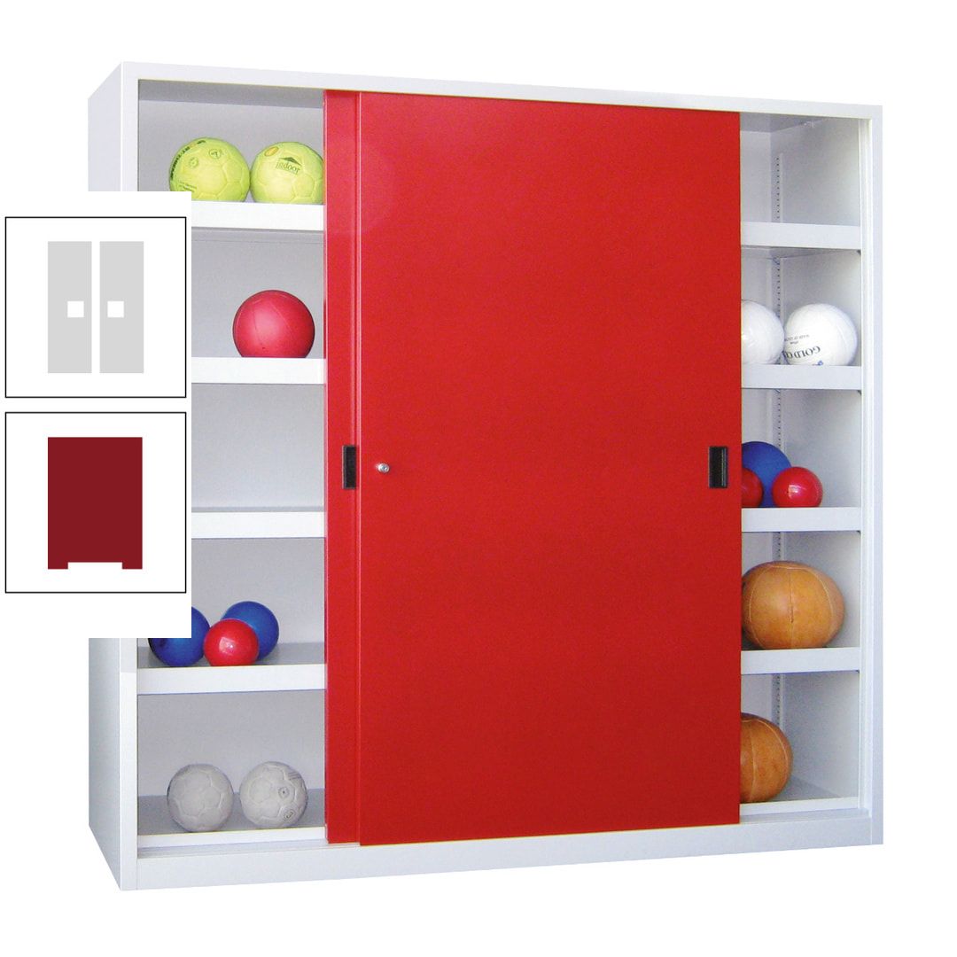 Ballschrank - Schiebetüren - Trennwand - 8 Böden - 1.950x1.500x600 mm (HxBxT) - anthrazitgrau
