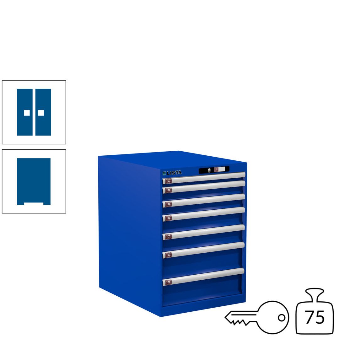 Lista Schubladenschrank - 14.354.010 - 800x564x725 mm (HxBxT) - 7 Schubladen - 75 kg - Key Lock - lichtblau (RAL 5012)