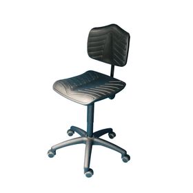 Arbeitsstuhl - ergonomische Polster - Sitzhöhe 460-650 mm - PU supersoft, schwarz - Kunststoff Fußkreuz - Rollen - Sitzneige wählbar