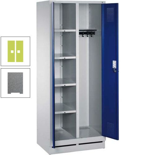 Mehrzweckschrank, Doppeltüren, Füße, 2 Abteile a 300 mm, Korpus anthrazitgrau, Tür anthrazitgrau, 1.800 x 600 x 500 mm (HxBxT)