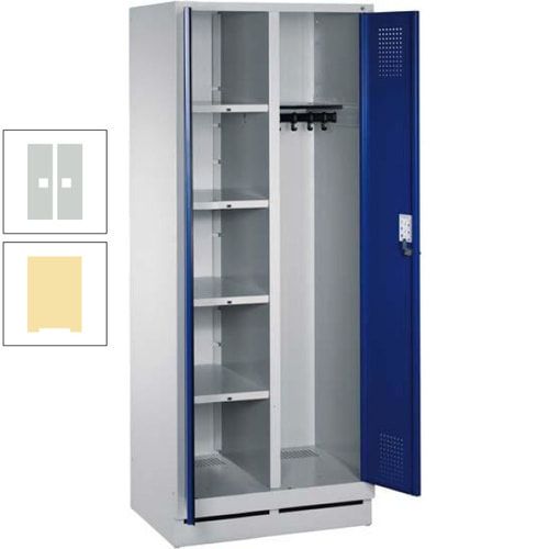 Mehrzweckschrank, Doppeltüren, Füße, 2 Abteile a 300 mm, Korpus anthrazitgrau, Tür anthrazitgrau, 1.800 x 600 x 500 mm (HxBxT)