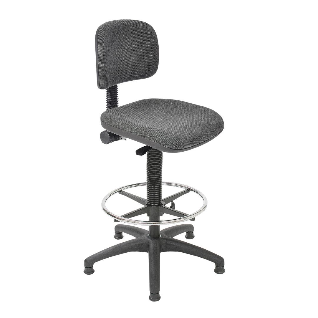 Arbeitsstuhl mit Fußring - Bürostuhl - Sitzhöhe 540 - 800 mm - Buche - Rückenlehne klein - Gleiter