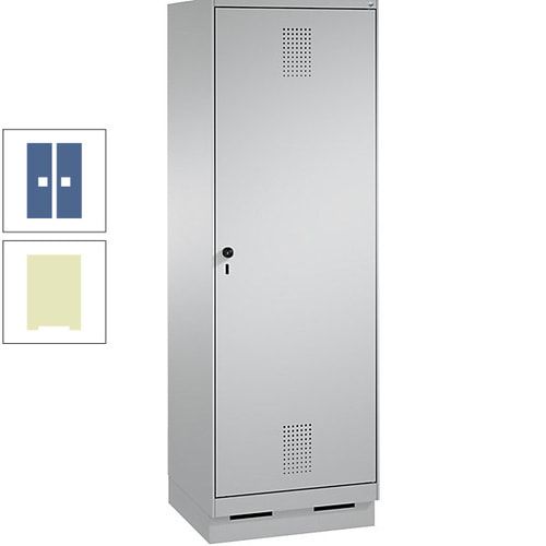 Doppel-Spind, Garderobenschrank, 1 Tür für 2 Abteile a 300 mm, Korpus anthrazitgrau, Türen anthrazitgrau, 1.800 x 600 x 500 mm (HxBxT)