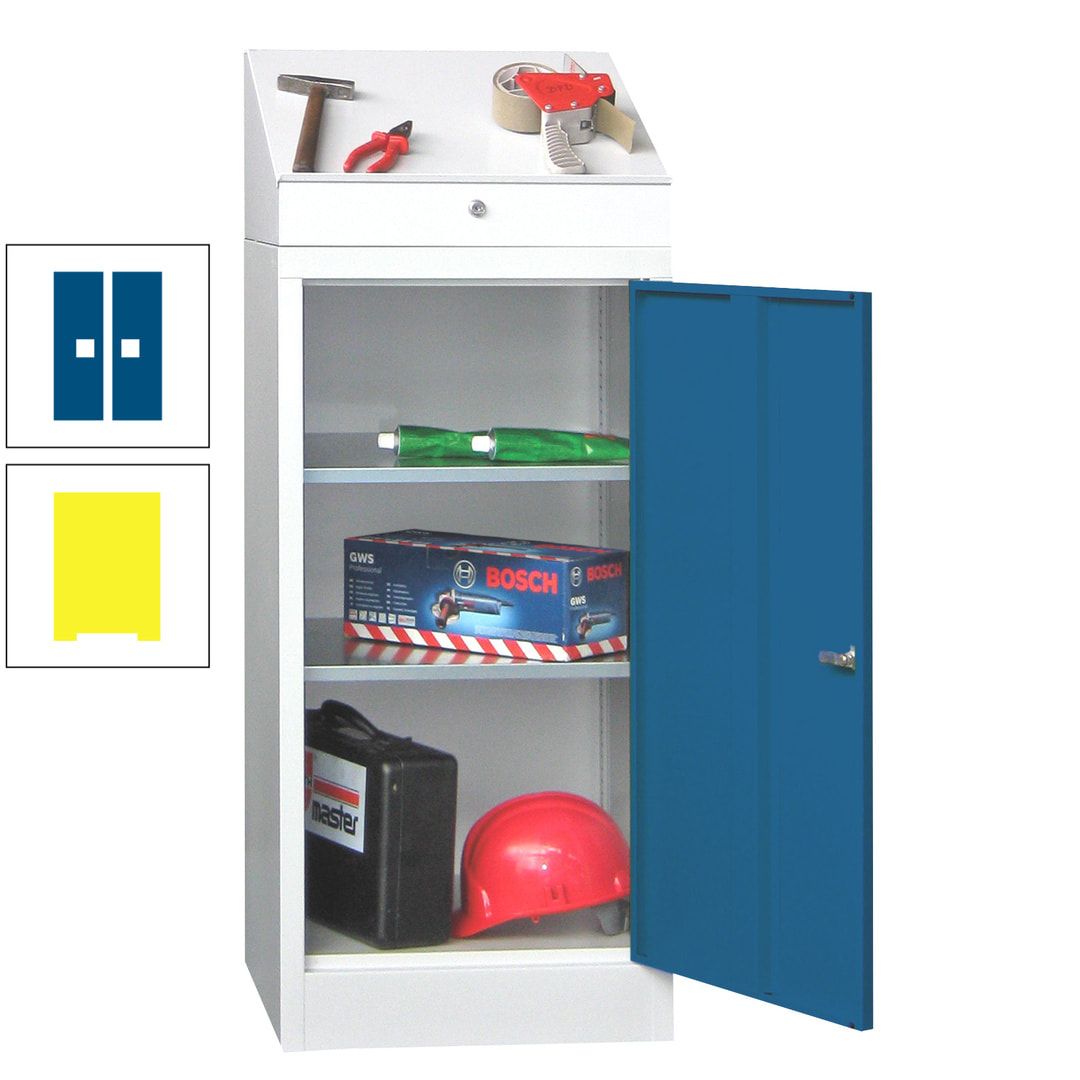 Stehpult mit Schrank - Vollblechtür - Zylinderschloss - 1.270x500x500 mm (HxBxT) - anthrazitgrau